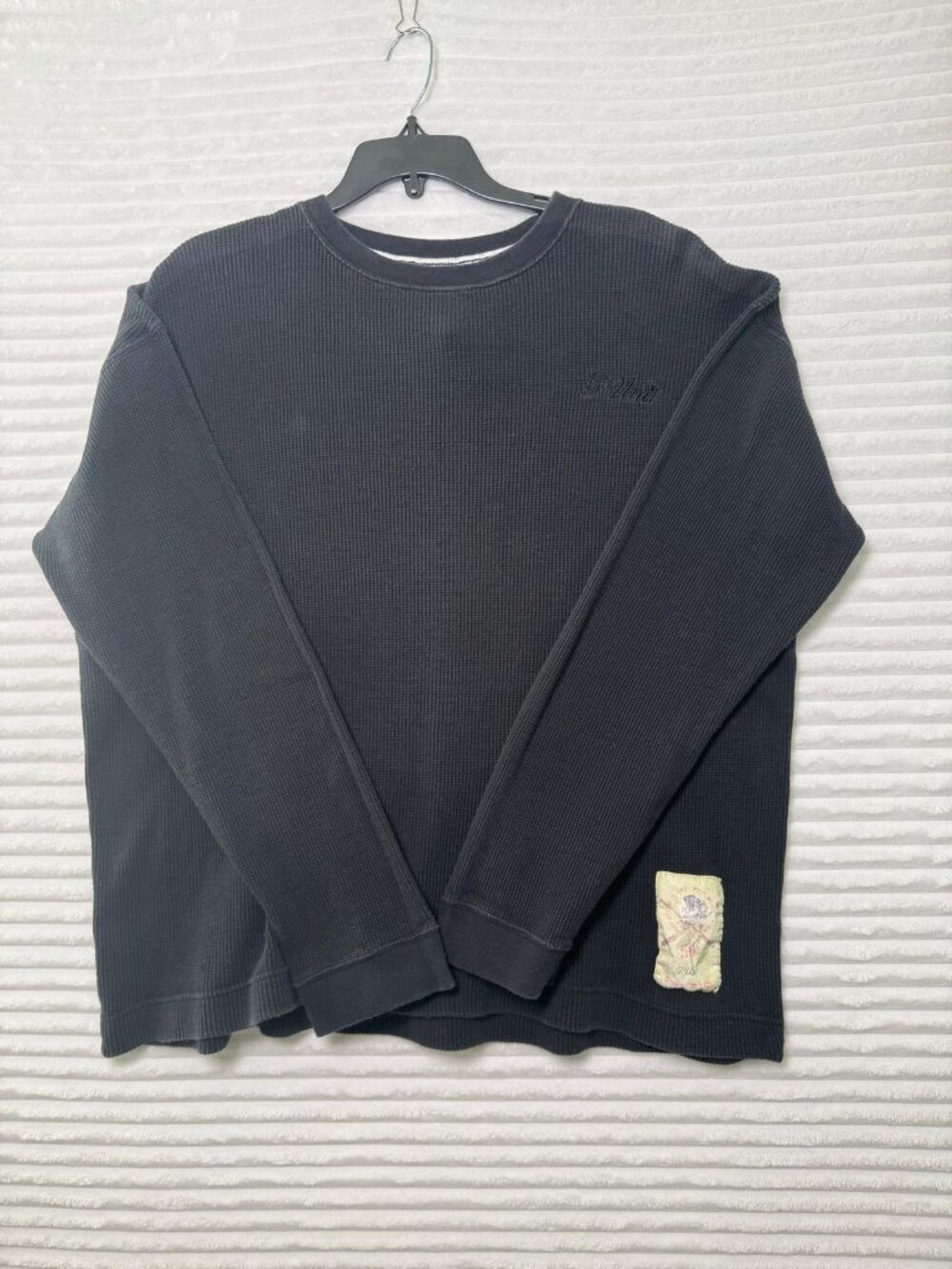 Y2K G-Unit Thermal Shirt Black Waffle Knit Men's L Vintage Hip Hop 50 Cent